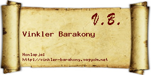 Vinkler Barakony névjegykártya